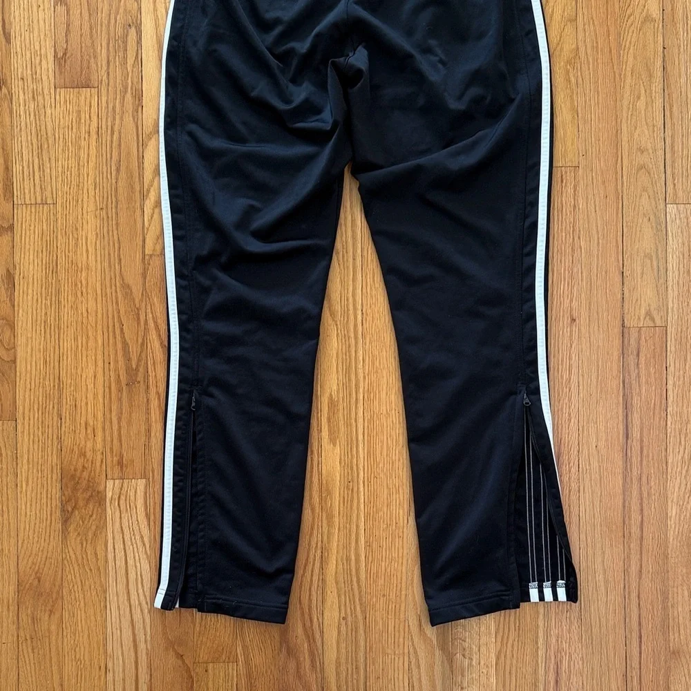 Adidas sz L Black Joggers with White Stripes zip at ankle great condition - Picture 4 of 7